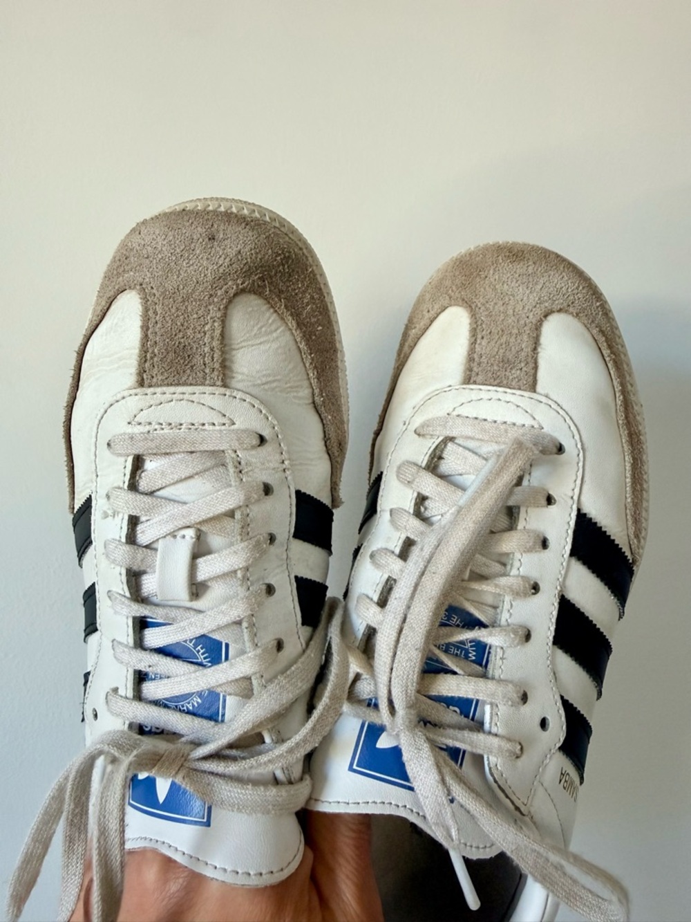 Adidas Samba Leather Sneakers | White with Black Stripes | men’s 7 women’s 8.5 - Picture 6 of 9